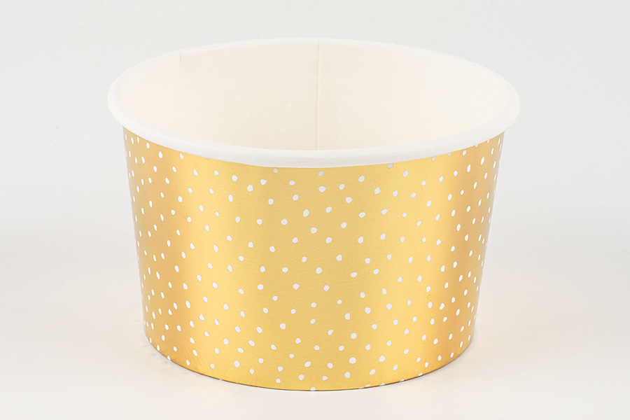 Cangkir Es Krim Polka Dot Emas